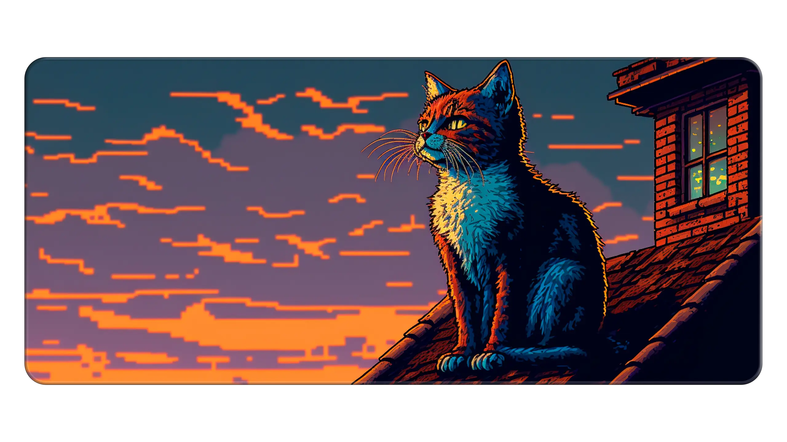 Pixel Art Cat Mousepad